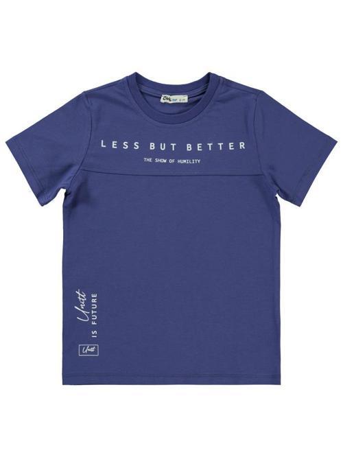 Less But Better Baskılı 6-9 Yaş Tişört - Lila7-8 Yaş