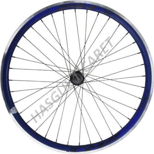 Bisiklet 26 Jant Mavi Çember Siyah tel Ön Double Jant Rulmanlı Göbek Hazne Hazır Akort Yapılı