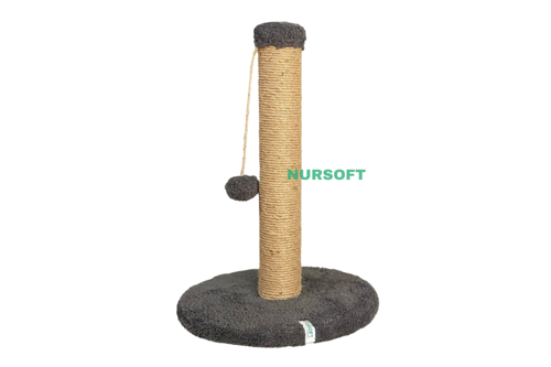 Yuvarlak Taban Ponponlu Kedi Tırmalama Direği 52 cm