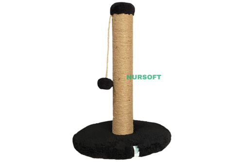 Yuvarlak Taban Ponponlu Kedi Tırmalama Direği 52 cm