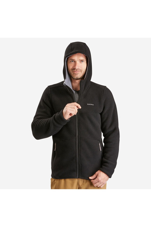 Erkek Sıcak Tutan Outdoor Polar Kışlık Mont/Kar Montu - Siyah - Sh500