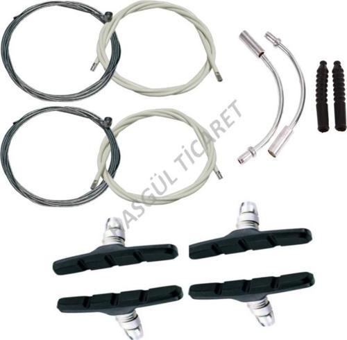 Bisiklet Fren Beyaz Kablo Tel Papuç Pipo Set Bisiklet Fren Sistemleri Yedek Parça Aksesuar