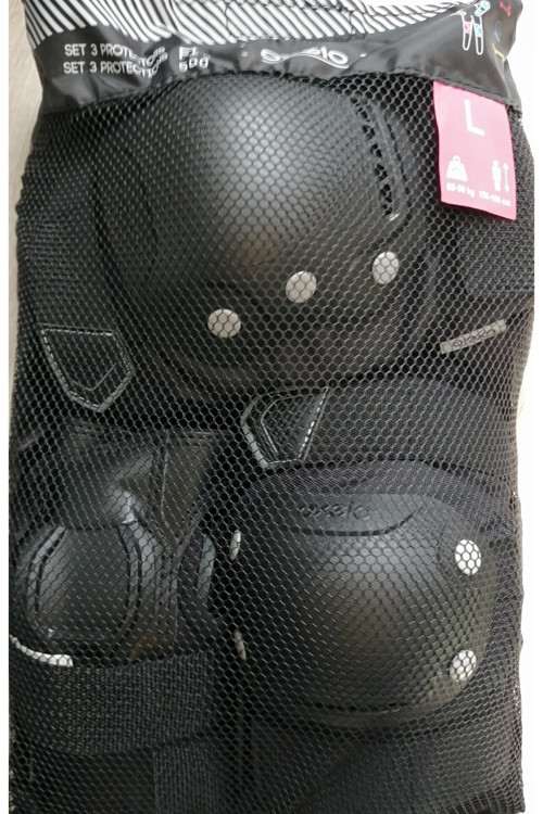 - Paten Kaykay Bisiklet Koruma Seti Dizlik Dirseklik Bileklik Yetişkin 3Lü