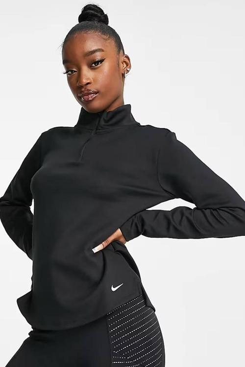 Training One Warm Half Zip Top Black Kadın Terma Fit Yarım Fermuar Sweatshirt Siyah