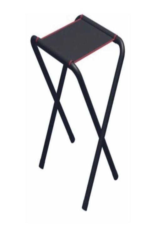 Katlanabilir Mini Katlanır Balıkçı Kamp Piknik Taburesi Metal Siyah 4'Lü
