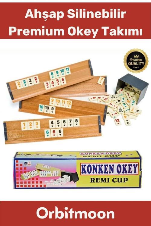 Premium Çizilmeye Dayanıklı Silinebilir Antibakteriyel Kir Tutmayan Konken Ahşap Okey Takımı