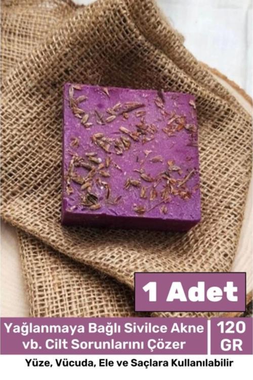 %100 Bitkisel Doğal El Yüz Saç Cilt Vücut Güzel Kokulu Orijinal Saf Lavanta Sabunu 120G - 1 Adet