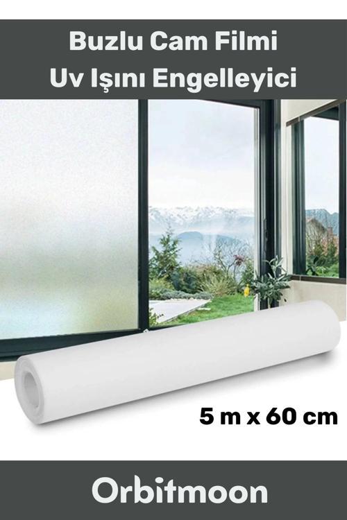 Premium Seri İz Bırakmaz İç Göstermez Yapışkan UV Engelleyici Buzlu Cam Filmi 5 Metre x 60 Cm