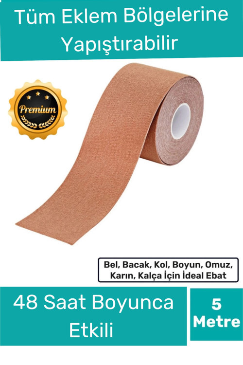 Özel Etkili Büyük Boy Kas Eklem Bel Bacak Kol Boyun Sırt Omuz Karın Kalça Ağrı IsıI Bandı 5cm x 5m