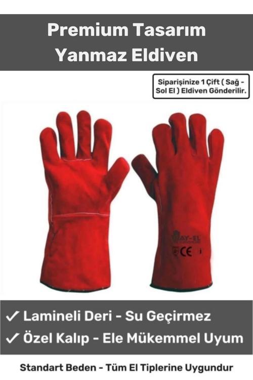 Premium Seri Isıya Dayanıklı Kaynak Yangın Su Geçirmez Çok Amaçlı Yanmaz Deri Eldiven