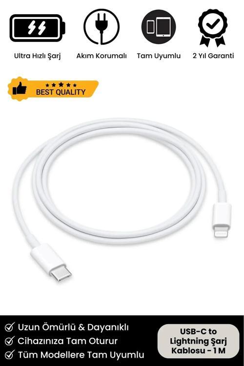 Premium Apple Iphone Uyumlu Hızlı Şarj Usb-c To Lightning Tüm Modellere Uyumlu Şarj Kablosu 1m