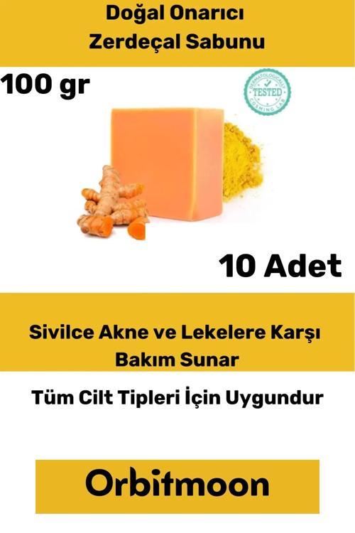 Özel Üretim Doğal El Yüz Saç Vücut Güzel Koku Leke Karşıtı Orijinal Zerdeçal Ekstraktı Sabun 10 Adet