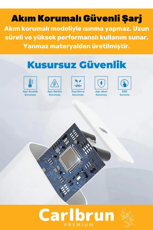 Carlburn Macbook İphone Tüm Serilere Uyumlu 35w 15 16 17 Plus Pro Type C Kablolu Hızlı Şarj Seti Adaptör 4