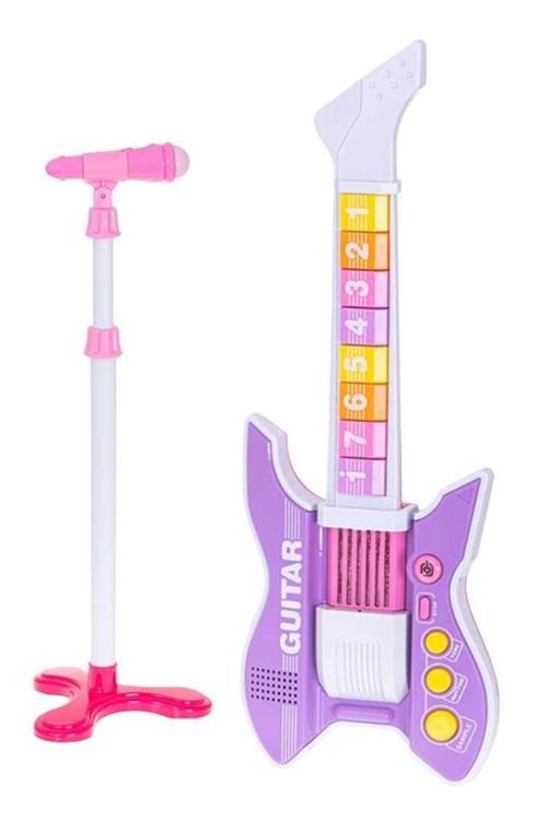 RG-035PK Mikrofonlu Tuşlu Çocuk Elektro Oyuncak Gitar (Mikrofon Standı ve Askı Dahil)