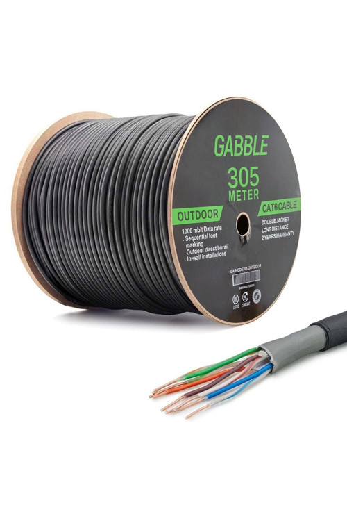 Cat6 Kablo Dış Mekan 24Awg 0.48Mm 305Mt Gab-Cd305