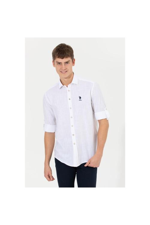 U.S. Polo Assn. Erkek Beyaz Basic Gömlek 50254289-Vr013