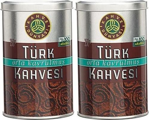Orta Kavrulmuş Teneke Kutu Türk Kahvesi 250 gr 2'li