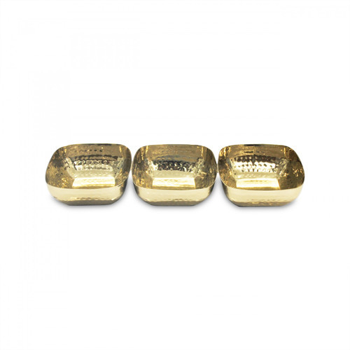 Loren 3'lü Mini Çerezlik Gold 24,5x8x3,5 cm