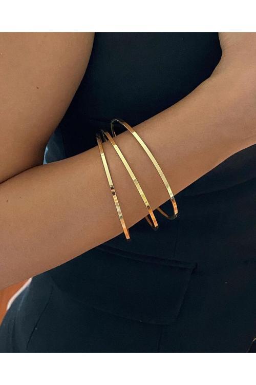 Altın Renk 1 Adet İnce Ajda Kibrit Çöpü  Bilezik, Bileklik - 3155