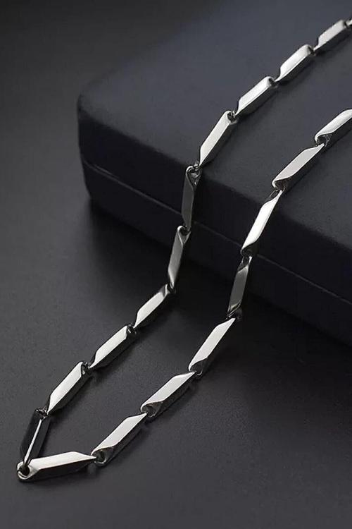 Gümüş Renk Kararmaz Çelik Titanyum Melon Zincir Unisex Kararmaz Çelik Kolye Çelik Kolye - 3202