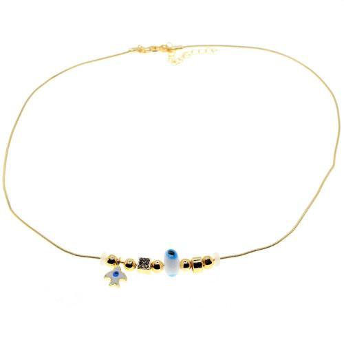 Altın Renk Beyaz Kuş Pandora Model Zirkon Kolye  - 3006