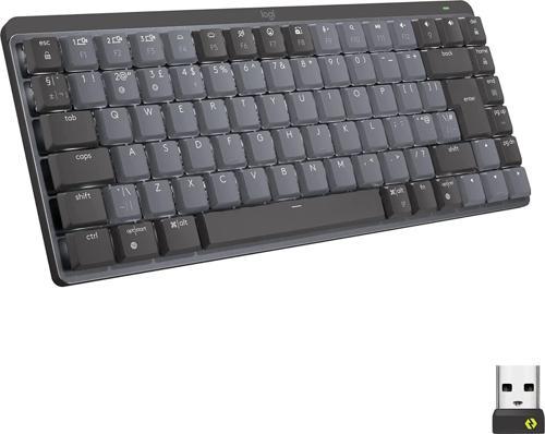 MX Mechanical Kablosuz Mini Mekanik Klavye, Aydınlatmalı, Dokunmatik Sessiz Tuşlar, İngilizce Q - Gri