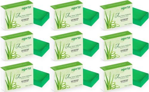 El Yapımı Doğal Sabun 150GR Aloe Vera (9 Lu Set)