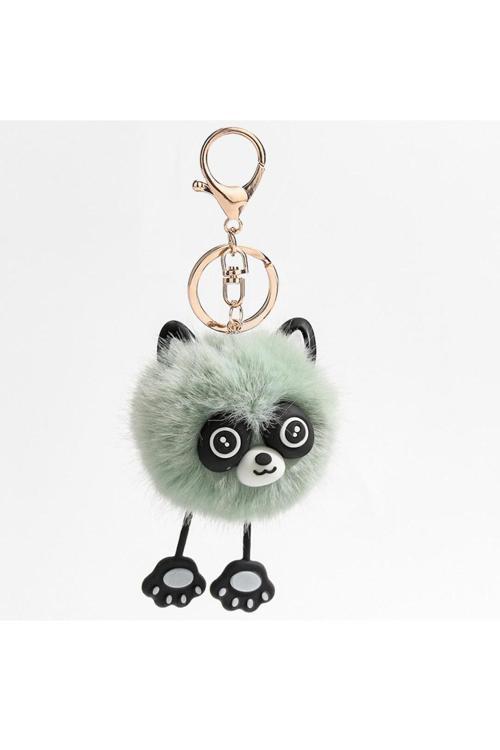Peluş Rakun Anahtarlık Ve Çanta Aksesuarı - Yeşil