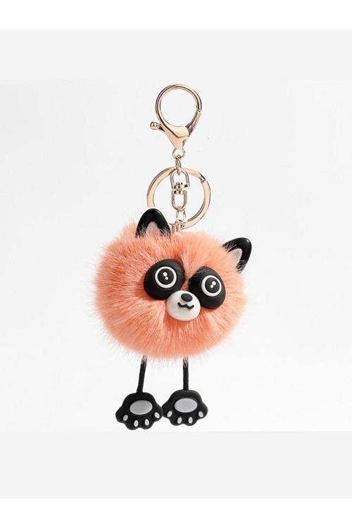 Peluş Rakun Anahtarlık Ve Çanta Aksesuarı - Somon