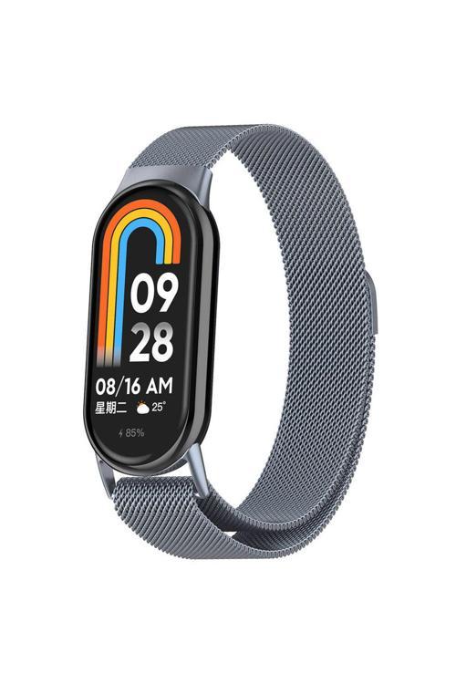 Xiaomi Smart Band 8 Zore Krd-01 Metal Kordon-Gri