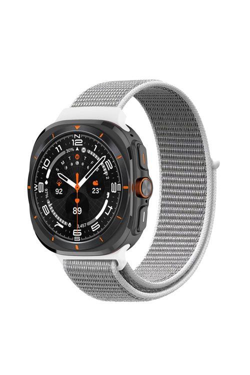 Galaxy Watch Ultra 47Mm Zore Krd-03 Hasır Kordon-Beyaz