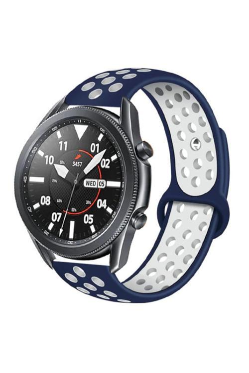 Xiaomi Amazfit Pace Krd-02 Uyumlu Zore Kordon-Mavi-Beyaz