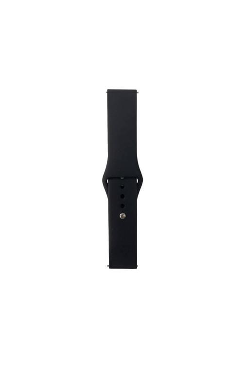 Galaxy Watch 42Mm Band Serisi 20Mm Klasik Kordon Silikon Strap Kayış-Siyah