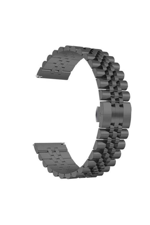 Galaxy Watch 42Mm Uyumlu Krd-36 20Mm Metal Zore Kordon-Siyah