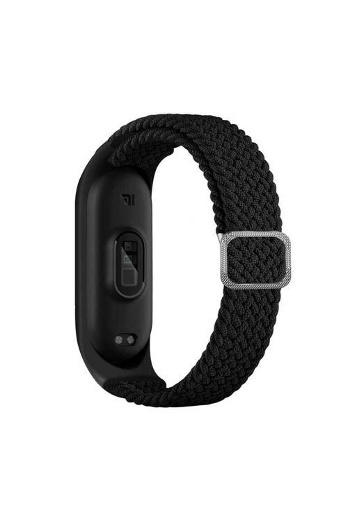 Xiaomi Mi Band 4 Uyumlu Krd-49 Örgü Zore Kordon-Siyah