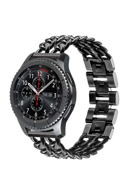 Gear S3 (22Mm) Uyumlu Krd-17 Metal Zore Kordon-Siyah