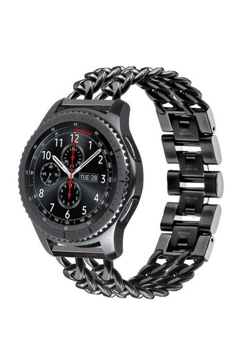 Galaxy Watch 46Mm (22Mm) Uyumlu Krd-17 Metal Zore Kordon-Siyah