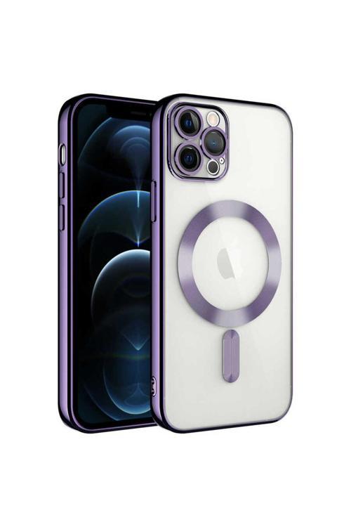 İphone 12 Pro Uyumlu Kamera Korumalı Magsafe Wireless Şarj Özellikli Zore Demre Kılıf-Derin Mo