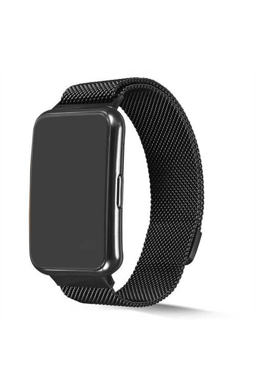 Huawei Watch Fit Uyumlu Krd-01 Metal Zore Kordon-Siyah