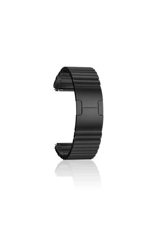 Xiaomi Amazfit Pace Uyumlu Krd-35 22Mm Metal Zore Kordon-Siyah