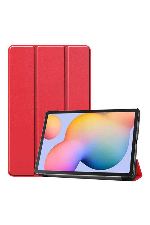 Galaxy Tab S7 T870 Uyumlu Zore Smart Cover Standlı 1-1 Kılıf-Kırmızı