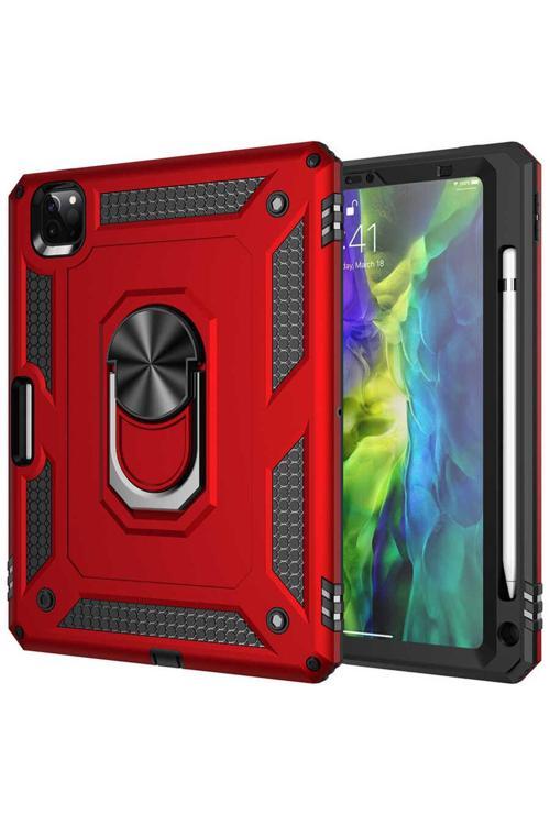 İpad Pro 3. Nesil 11 İnç - Uyumlu Uyumlu Zore Tablet Vega Kapak-Kırmızı