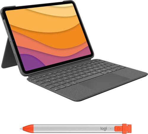 Combo Touch 10.5" iPad Air 4. ve 5. Nesil ile Uyumlu Klavyeli Tablet Kılıfı ve Crayon iPad Uyumlu Dijital Kalem