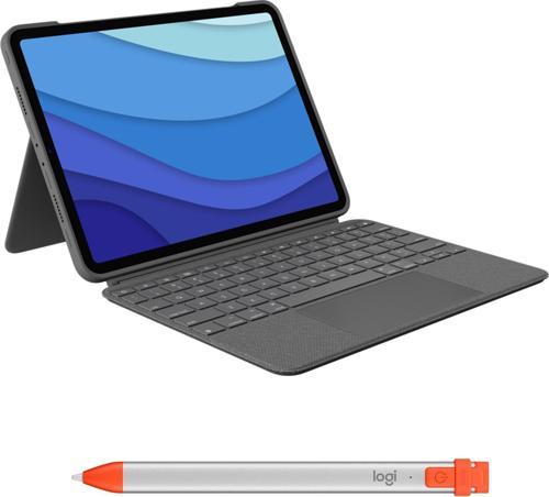 Combo Touch 11" iPad Pro 1. 2. 3. ve 4. Nesil ile Uyumlu Klavyeli Tablet Kılıfı ve Crayon iPad Uyumlu Dijital K