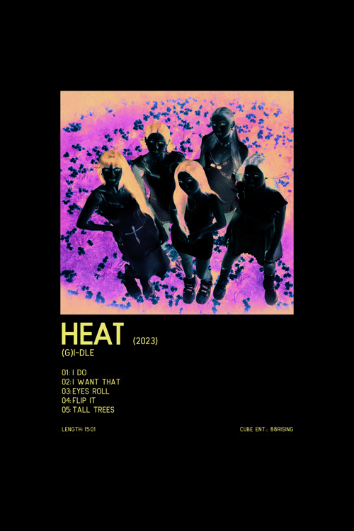 (G)I-Dle Heat K-Pop Duvar Posteri - Duvar Dekoru - Kalın Kağıt - Çerçevesiz