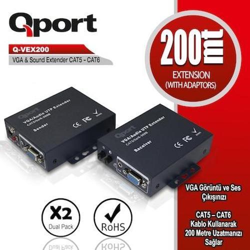 Q-VEX200 200 Metre Vga Extender 2li Paket