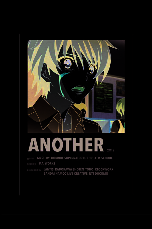 Another Anime Info Card Bilgi Kartı Minimalist Poster