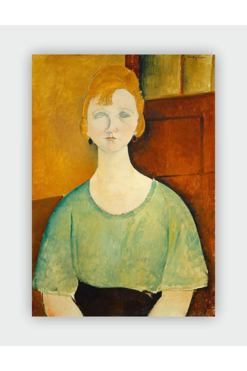 Amedeo Modigliani Girl İan Agreen Blouse Expressionism Art Duvar Posteri - Kalın Kağıt - Çerçevesiz