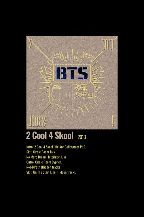 Bts 2 Cool 4 Skool K-Pop Duvar Posteri - Duvar Dekoru - Kalın Kağıt - Çerçevesiz