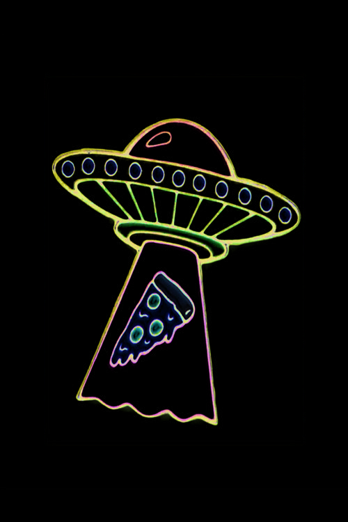 Aesthetic Hippie Duvar Posteri Ufo Pizza